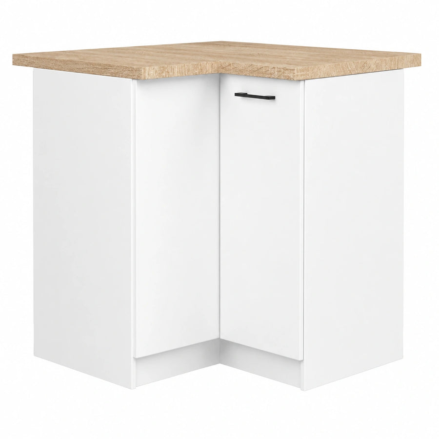 AKORD | Módulo de Cocina Esquinero con Encimera Oliwia S90 | Armario Blanco 46x90x85 cm