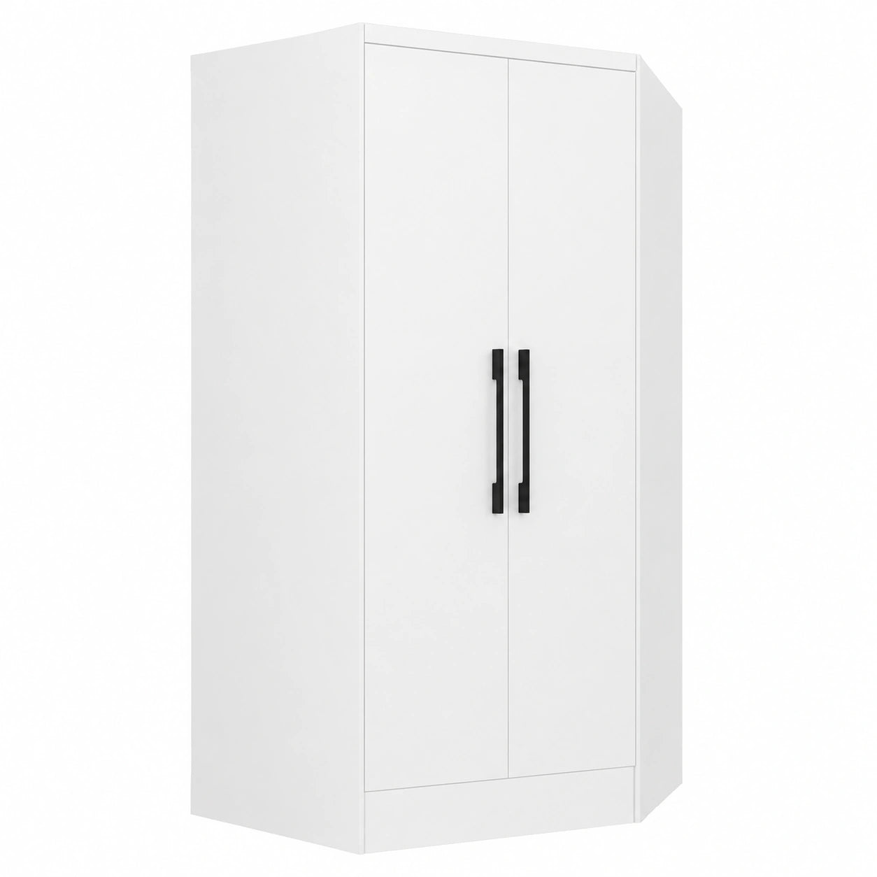 Armario Esquinero AURALI de 2 Puertas, 101 cm Ancho, Color Blanco