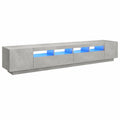 Mueble para TV con LED y Estilo Moderno, 300 cm, Gris Hormigón