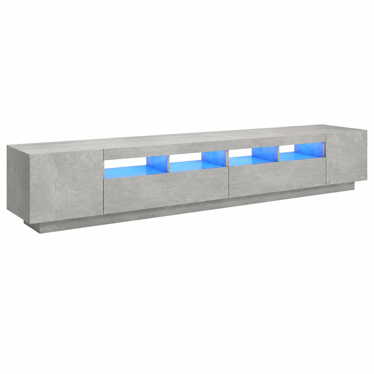 Mueble para TV con LED y Estilo Moderno, 300 cm, Gris Hormigón