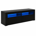 Aparador de TV con Iluminación LED para Salón o Dormitorio, Negro, 120x35x40 cm