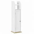 Armario de Baño Kleankin con Estantes Regulables y Soporte para Papel, 20x20x80 cm, Blanco