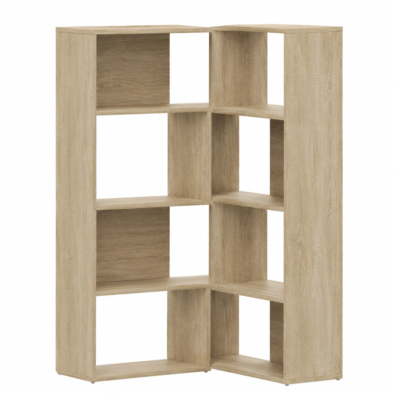 Estantería de Esquina de Madera de Roble Sonoma con 4 Niveles, 85x85x140 cm