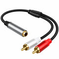 Adaptador Divisor de 6,3 mm a RCA para Amplificador, Micrófono y TV, 30 cm