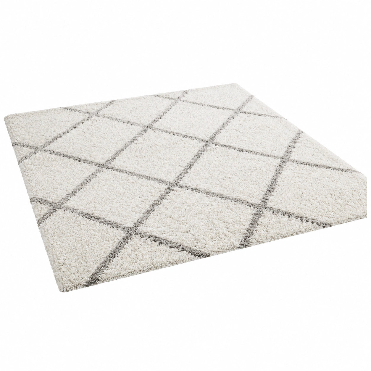 Alfombra Shaggy Gris Moderna para Salón y Dormitorio 120x170 cm