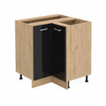 Vicco Armario Esquinero R-Line, Negro Brillante, Modular de Cocina 75.6 cm