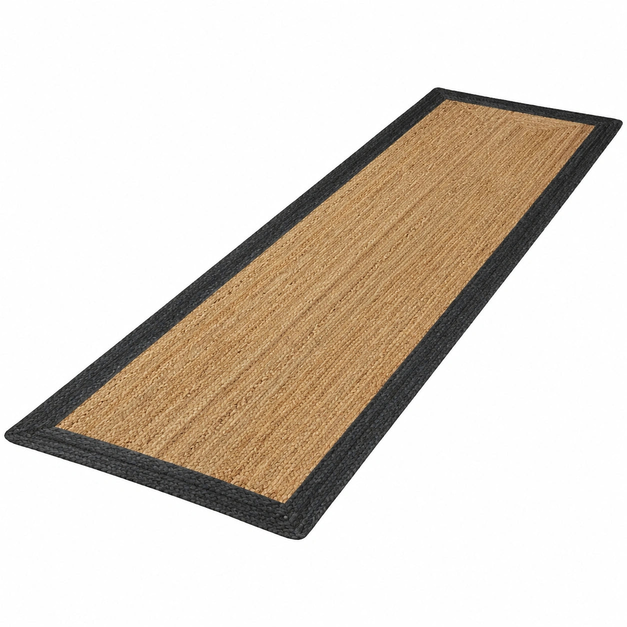 Alfombra de Yute Gris Oscuro 60x300 cm para Sala, Hecha a Mano, Decoración Rectangular de Lujo